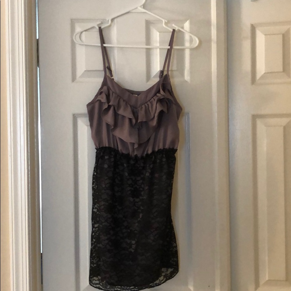 Grey and black mini dress